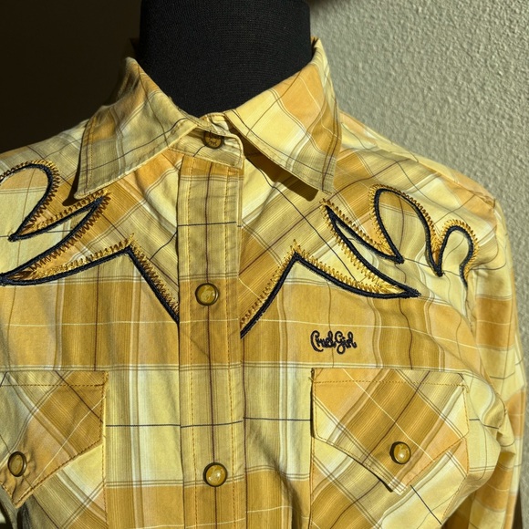 Cruel Girl Yellow Plaid Button Down Shirt - Picture 7 of 7